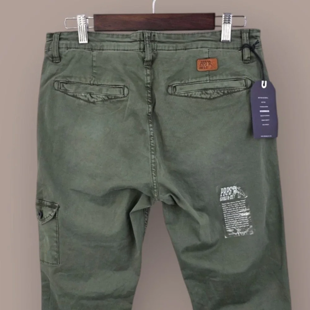 New‎ PRPS Men's Savoy Bowman Slim Fit Chino Cargo Pants Size 30 Green E87P507K